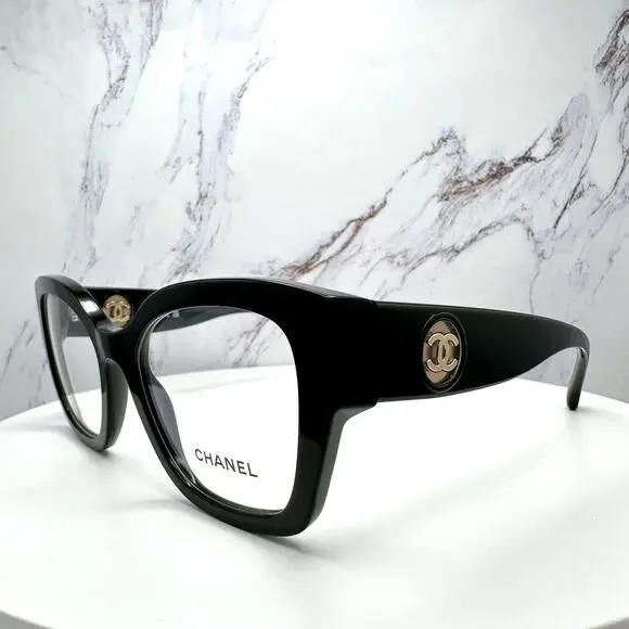 New CHANEL Eyeglasses 53mm Glasses Butterfly Gold CC Womens - Picture 14 of 16